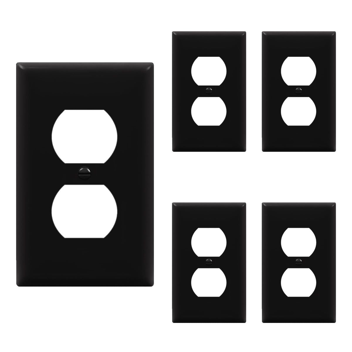 ENERLITES 10 Pack Outlet Covers Wall Plate for Duplex Receptacle, White