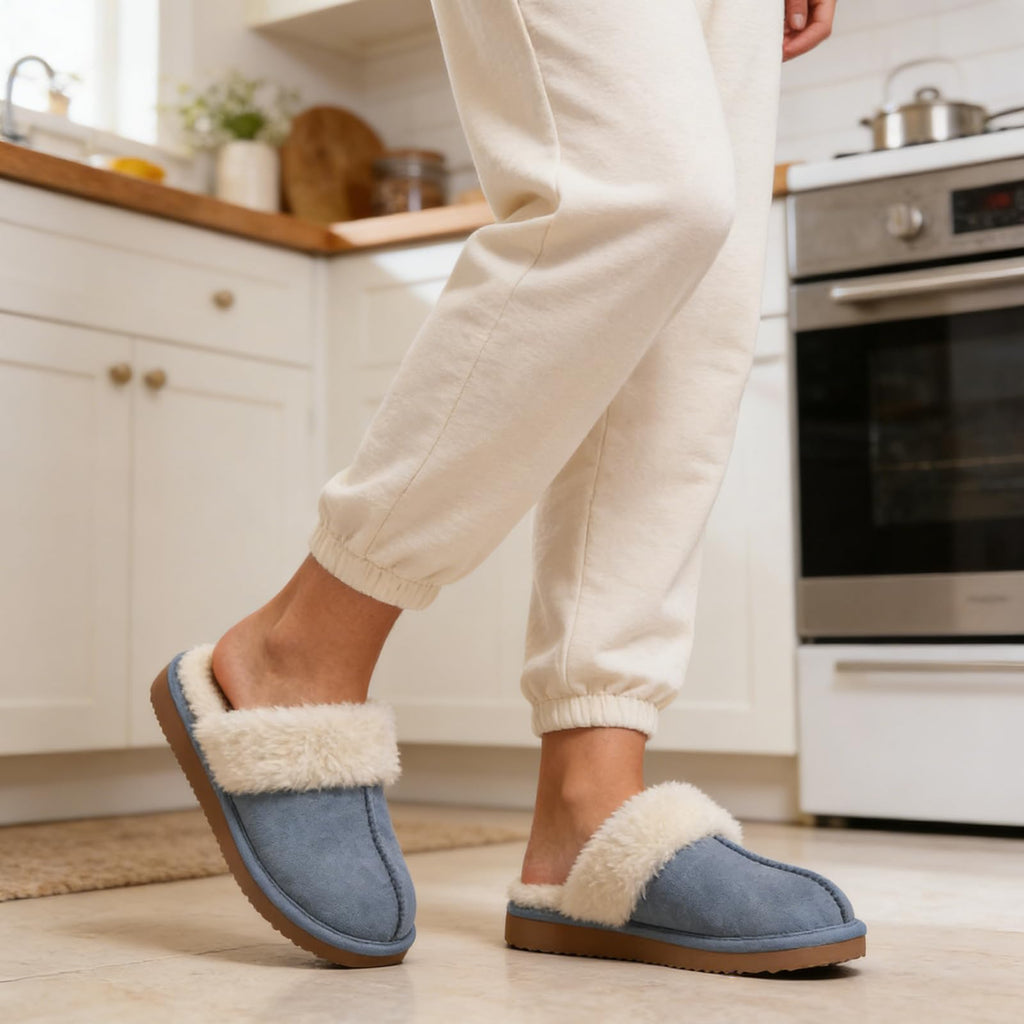 Litfun Women's Fluffy Memory Foam Slippers House Shoes Indoor
