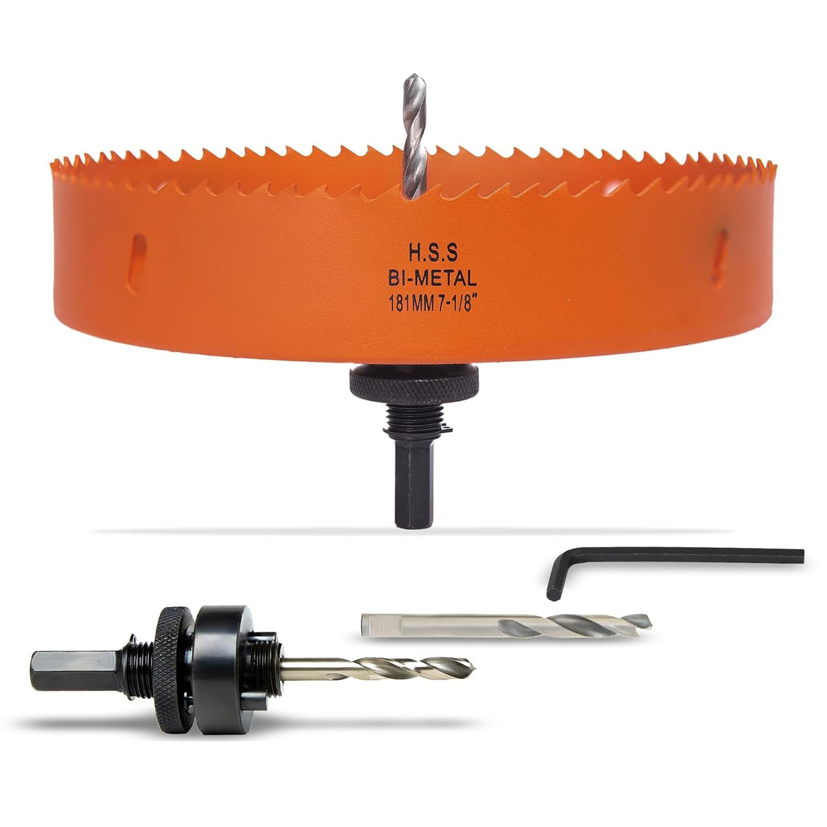 7-1/8 inch Hole Saw for Wood, Metal, Plastic & Drywall, with Arbor