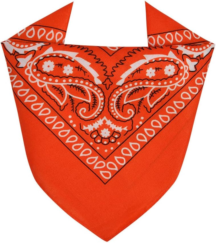 Aomig Bandana Head Scarf for Men and Women, Stylish Cowboy Headband Handkerchief, Multi-purpose Hair Scarf Paisley Print Unisex Headwraps, Bib Party Face Covering Headwear for Motorcycling