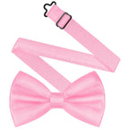 URAQT Men Pre-Tied Solid Satin Bow Tie, Adjustable Formal Bowtie