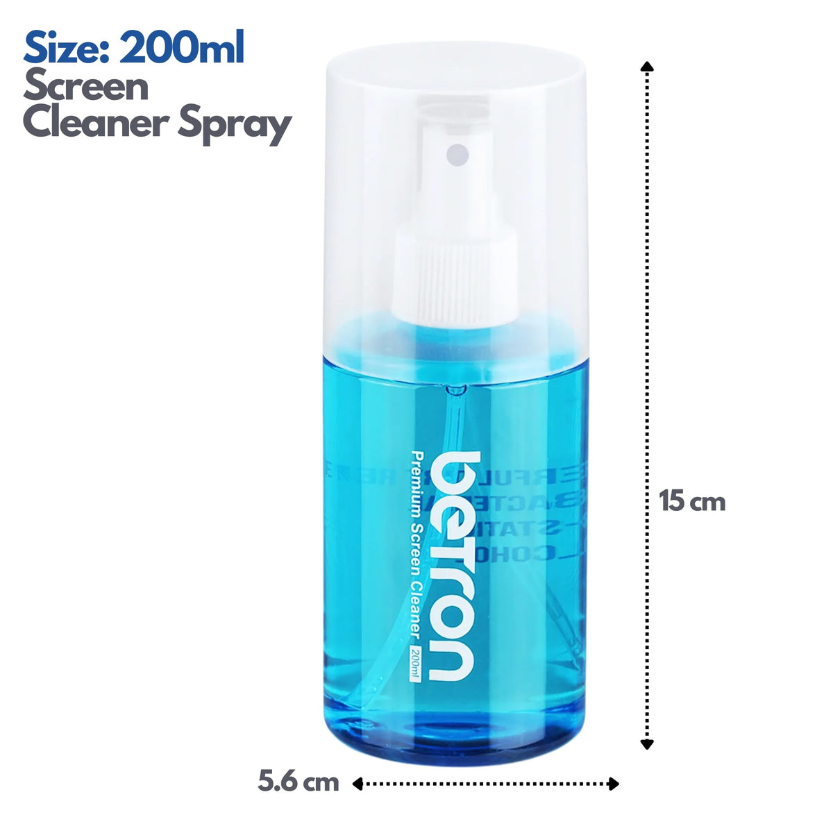 Betron Screen Cleaner Spray Kit with Cloth for TV, Laptop, Monitor, 500ml