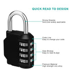 ZHEGE Combination Padlock, 4 Digit Combination Locker Padlock (Red)