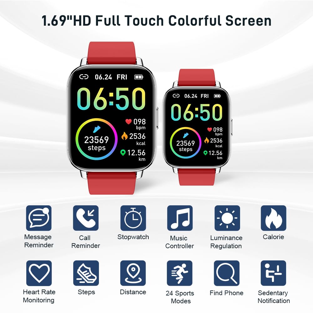 Motast Smart Watch, Fitness Tracker 1.69'' HD for Men Women