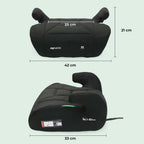 My Babiie MBCSB10 Booster Car Seat - Lightweight at 1kg, Approx. 6-12 Years (125-150cm, 22-36kg), R129, i-Size Backless Child Car Seat, Group 3, Compact, Portable, Ideal for Travel - Black