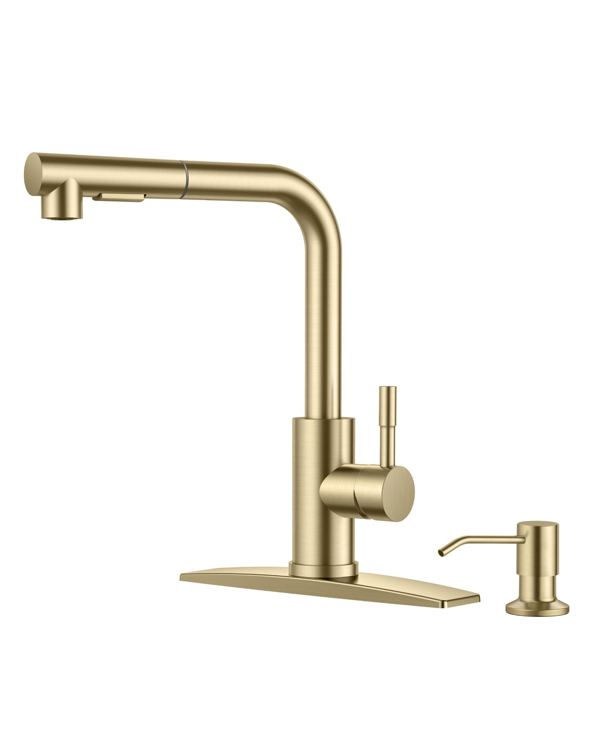 FORIOUS Kitchen Faucet with Cup Washer, Pull Down Sprayer, Brushed Nickel