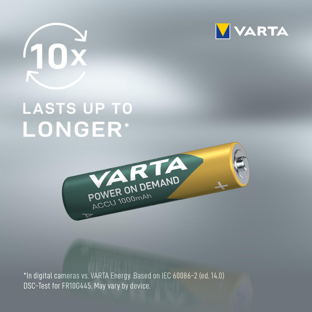 VARTA Batteries AAA, rechargeable, Pack of 16, Power on Demand, 1000 mAh
