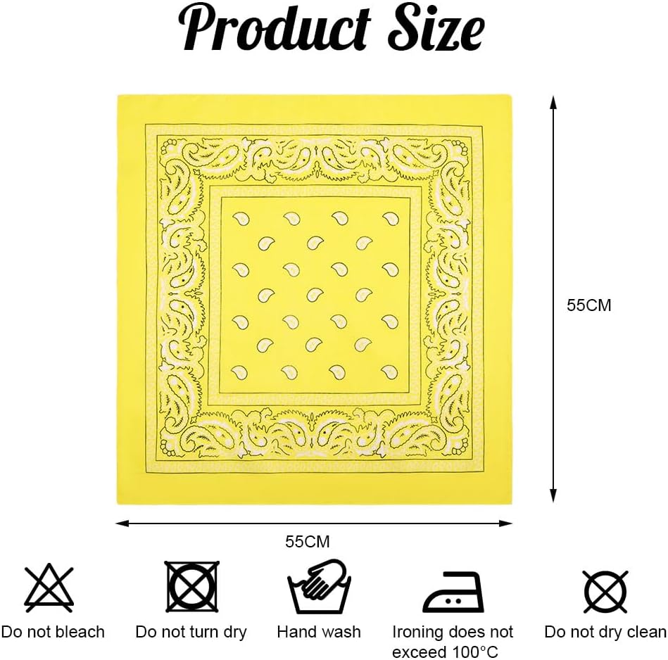 Aomig Bandana Head Scarf for Men and Women, Stylish Cowboy Headband Handkerchief, Multi-purpose Hair Scarf Paisley Print Unisex Headwraps, Bib Party Face Covering Headwear for Motorcycling