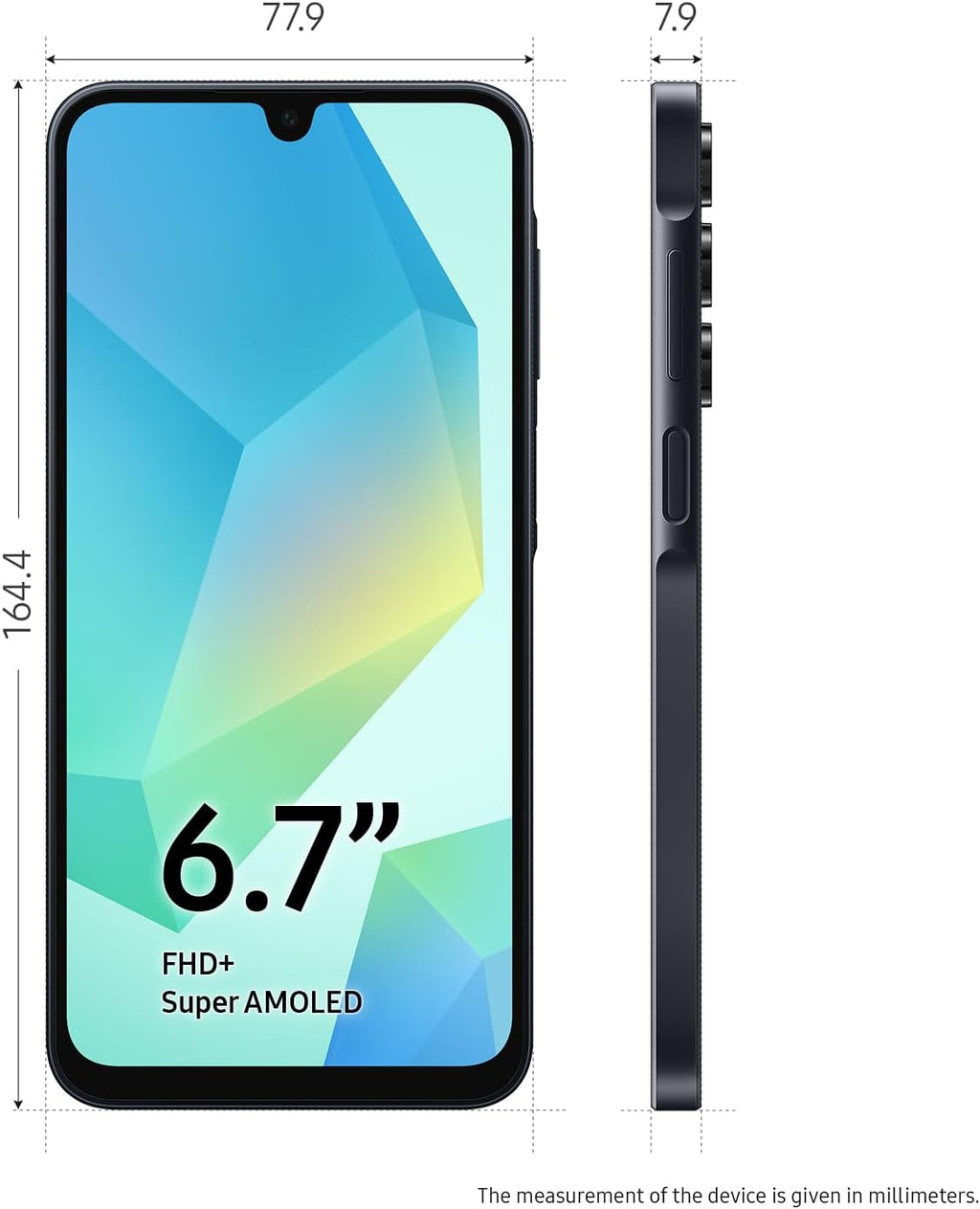 Samsung Galaxy A16 4G Android Smartphone, Super Amoled 6.7" Screen, Multiple Cameras, 128GB Storage, Blue Black, 3 Year Manufacturer Extended Warranty (UK Version)
