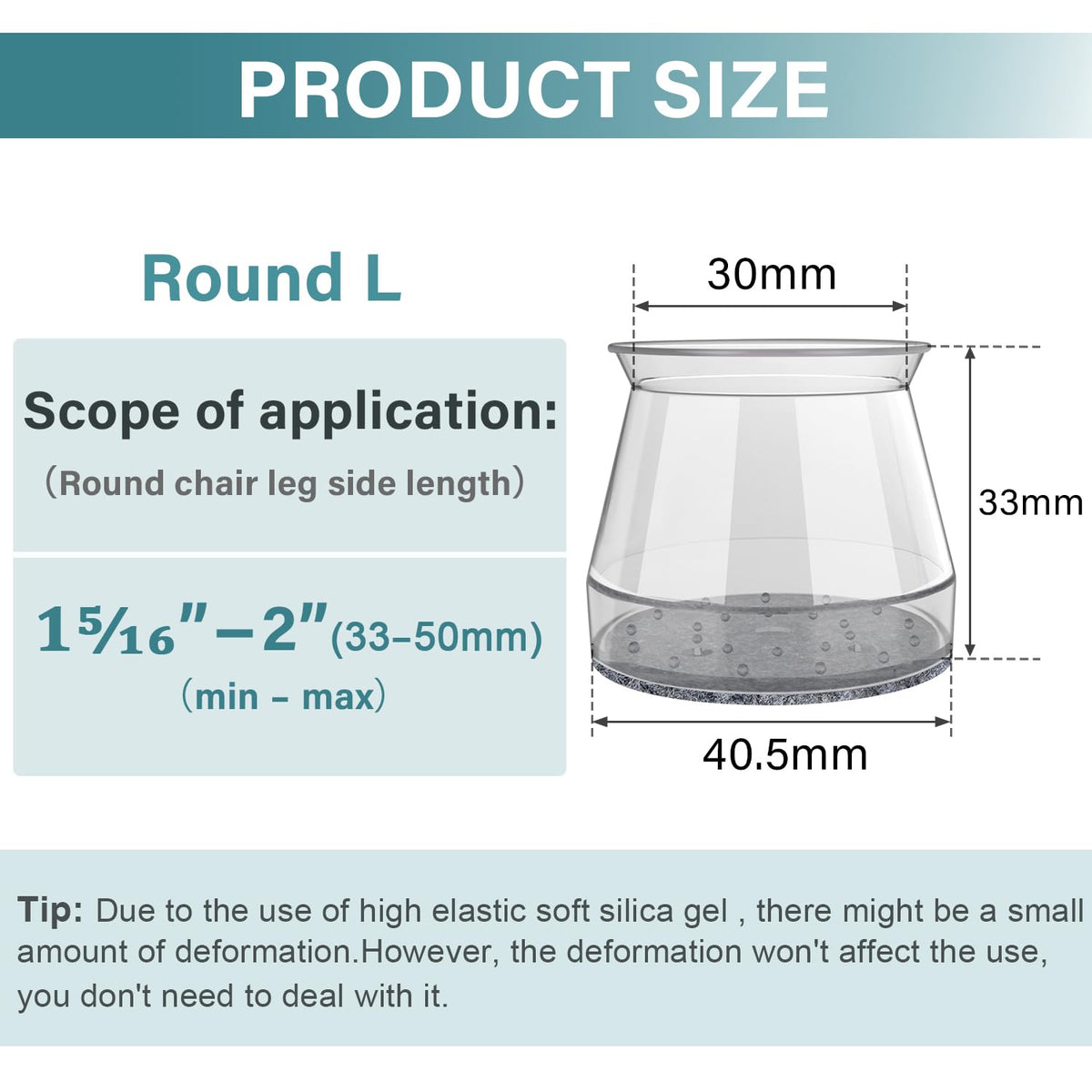 Ansible 24 Pcs Chair Leg Floor Protectors Round