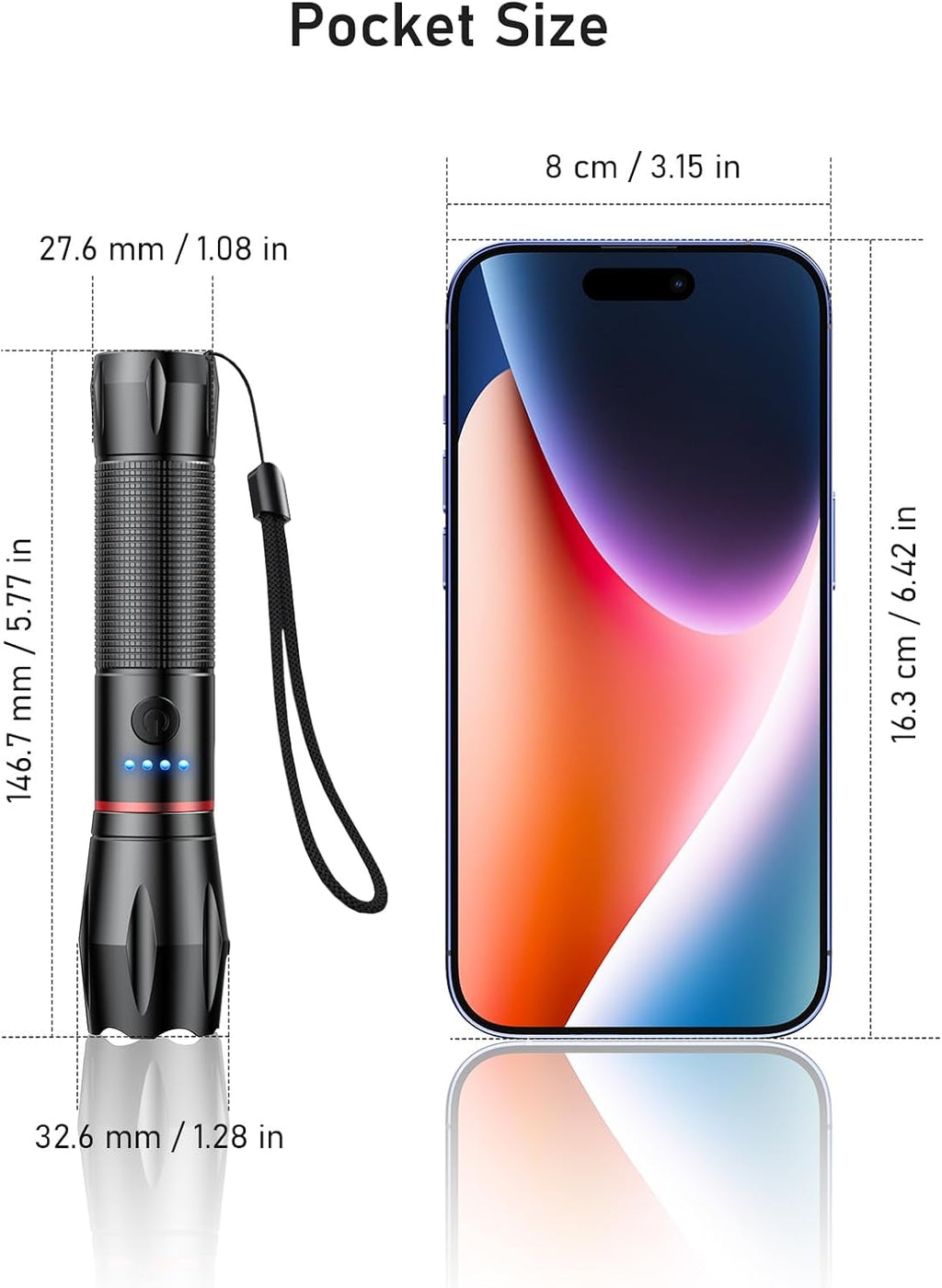 Blukar LED Torch Rechargeable, 2000L Super Bright Flashlight with 5 Modes
