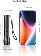 Blukar LED Torch Rechargeable, 2000L Super Bright Flashlight with 5 Modes