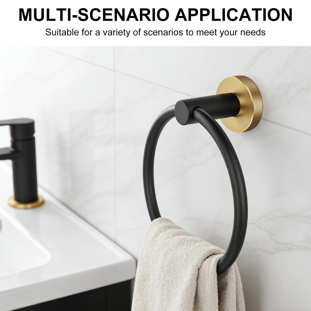 SetSail Towel Holder for Bathroom Wall Matte Black Towel Ring