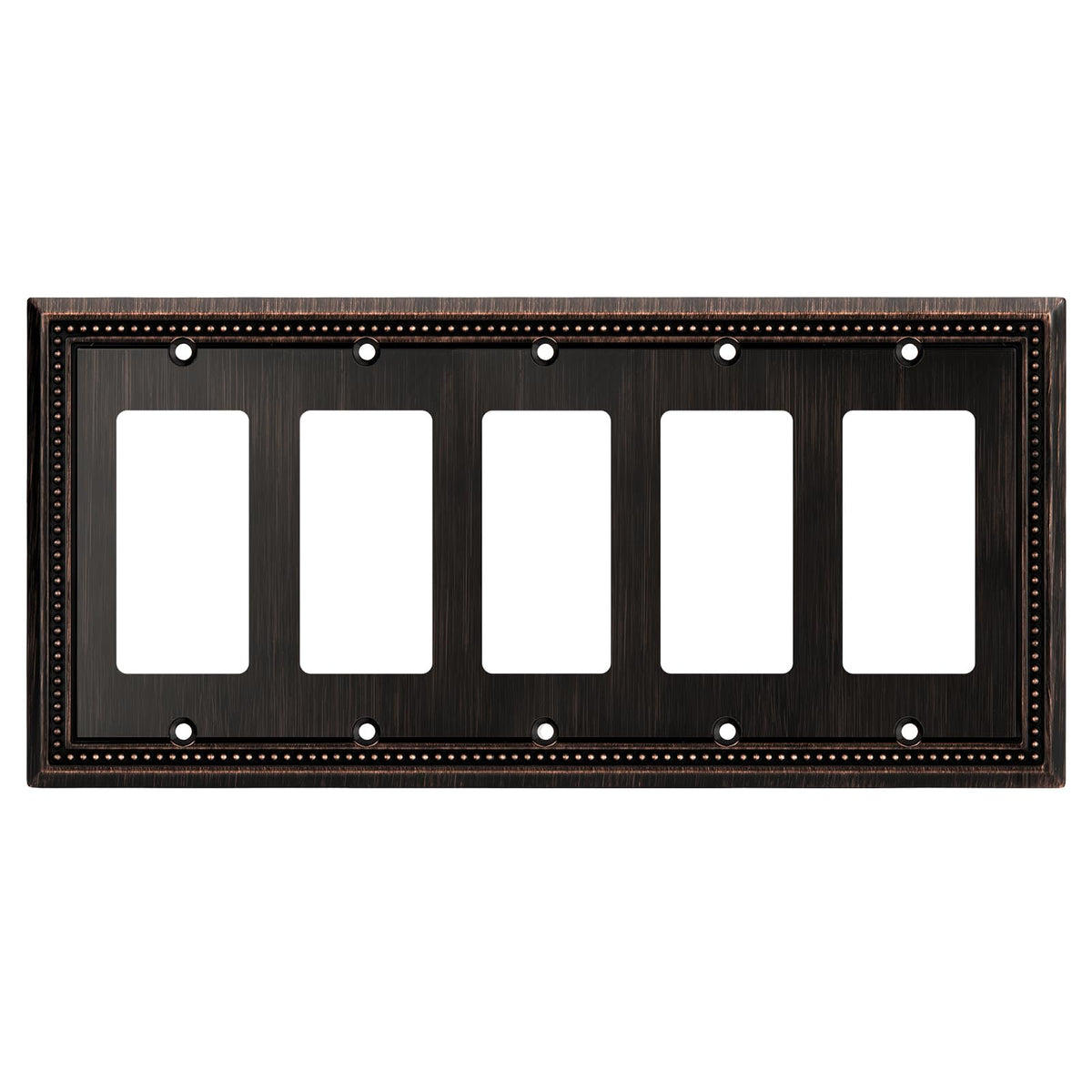 Sunken Pearls Heavy-Duty 4 Toggle Light Switch Plate, Antique Brass, 1 Pack