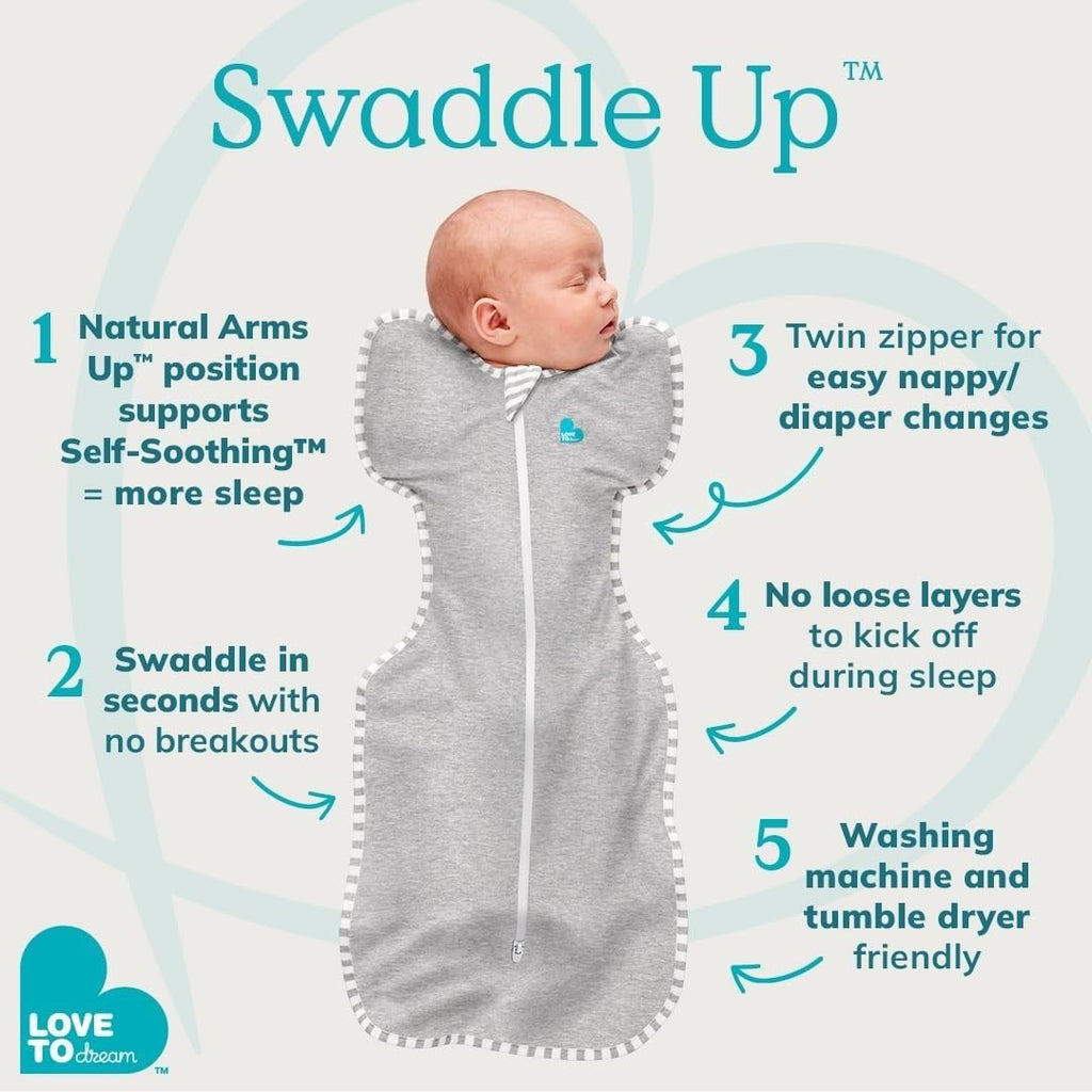 Love To Dream Swaddle Up, S 3.5-6kg, Olive Twigs, 1.5 Tog