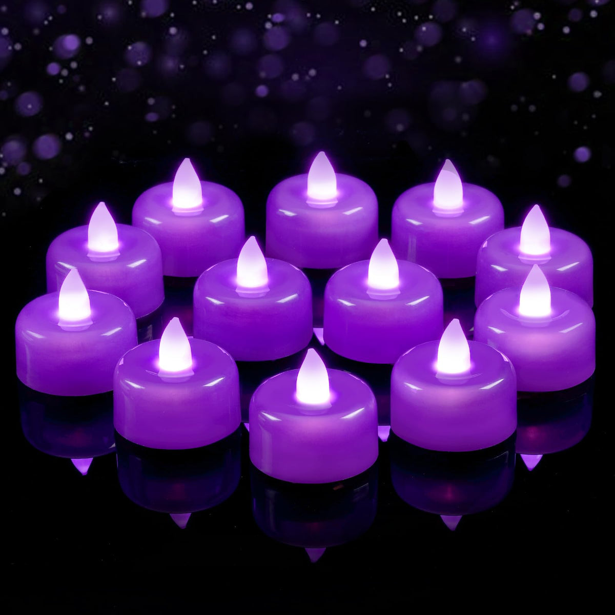 Amagic 24Pack Purple Flameless LED Tea Lights Candles Battery Operated