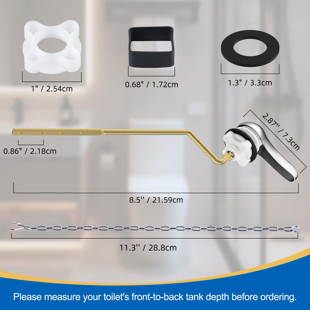 Hibbent Universal Metal Front Mount Toilet Handle Replacement Kit
