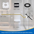 Hibbent Universal Metal Front Mount Toilet Handle Replacement Kit