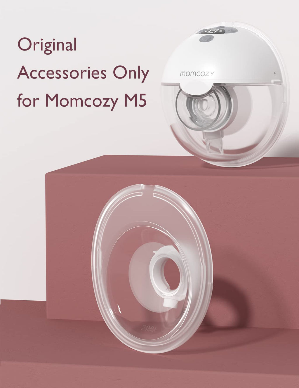 Momcozy M5 Smart Wearable Breast Pump, Double Pack, Gray