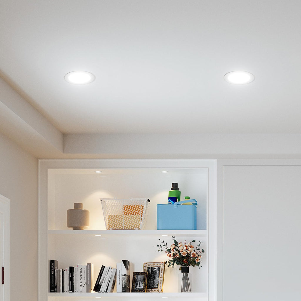 Amico 12 Pack 3 Inch LED Recessed Lighting, Canless Wafer Downlight, White