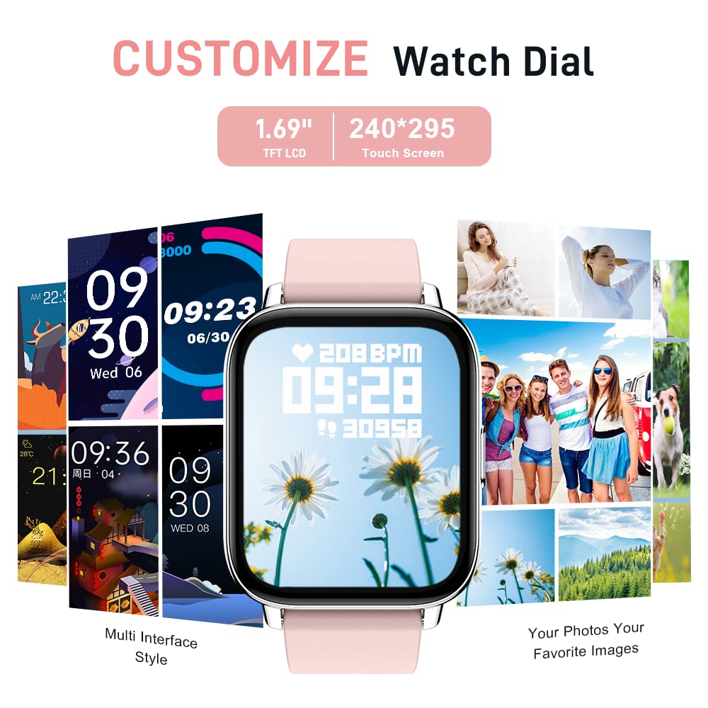 Motast Smart Watch, Fitness Tracker 1.69'' HD for Men Women