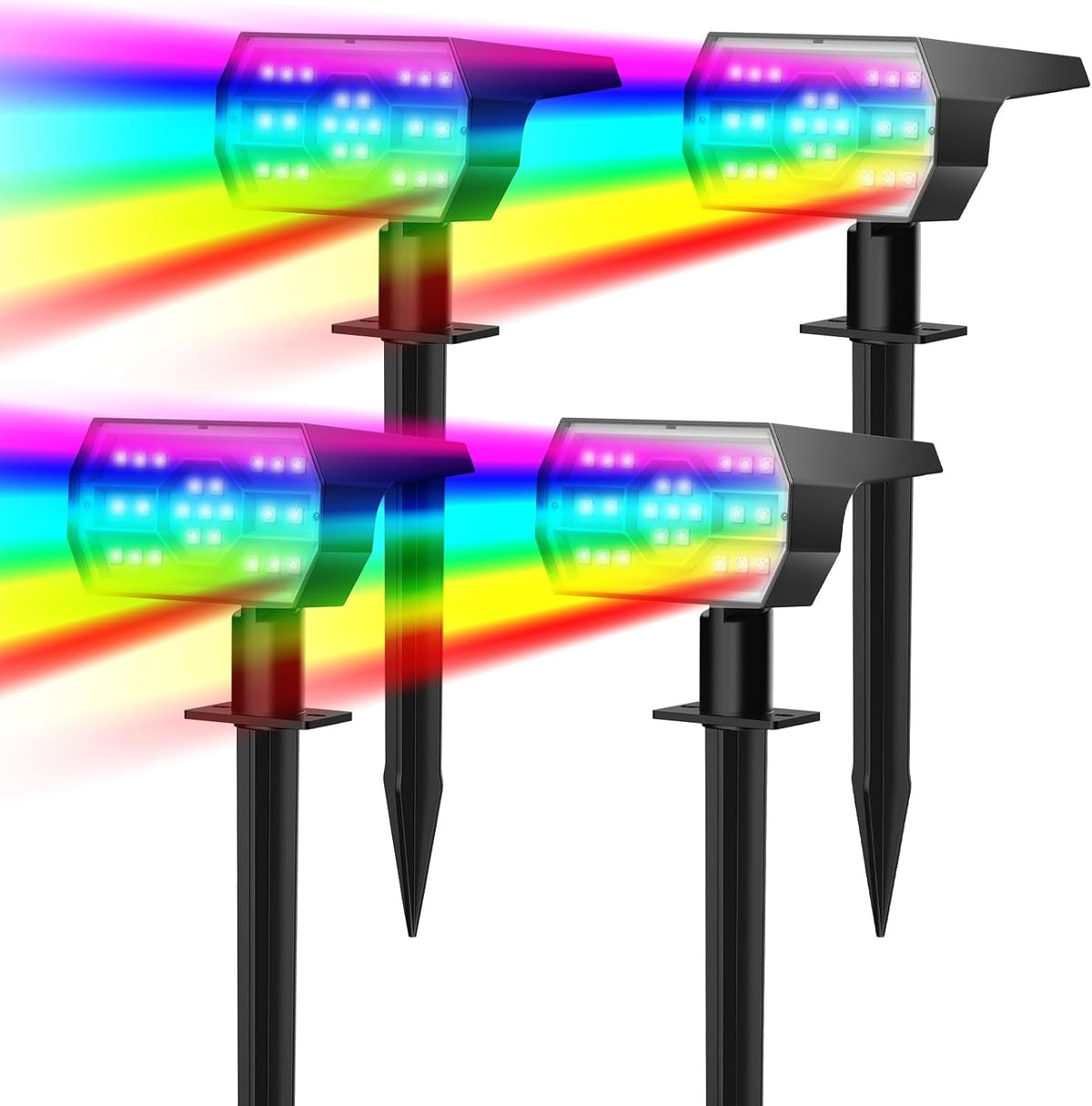 NYMPHY Solar Lights Outdoor Waterproof - 4 Pack (Cool White)