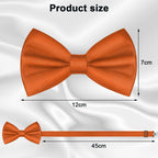 URAQT Men Pre-Tied Solid Satin Bow Tie, Adjustable Formal Bowtie