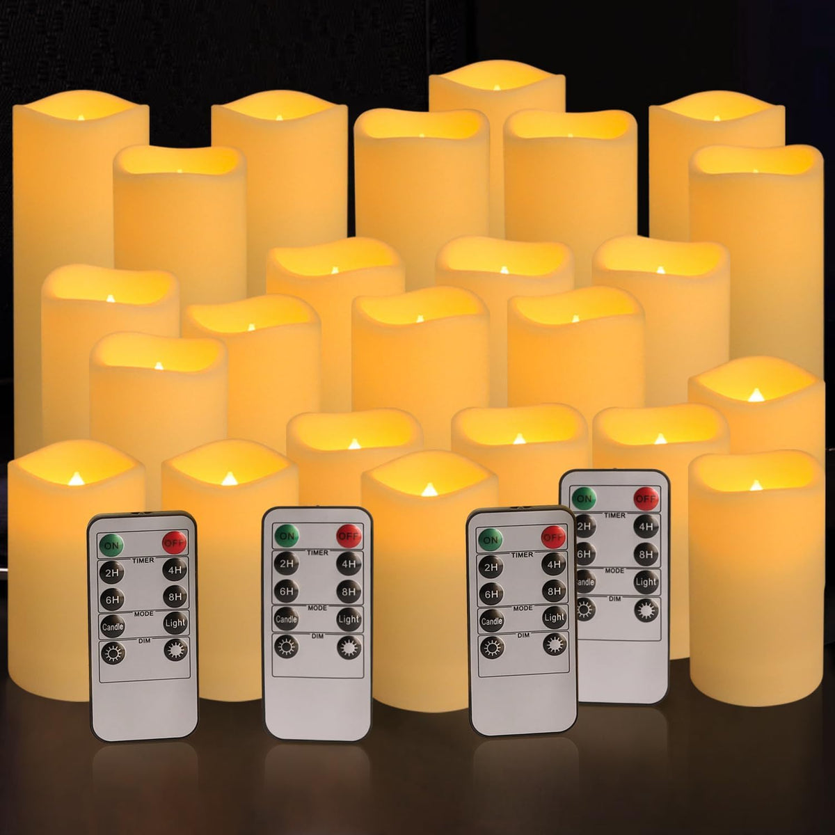 YOROXRG Solar flameless Candles Outdoor Waterproof,Dusk to Dawn Outdoor Lighting, Flickering fameless Reusable LED Light Candles for Lantern Garden Camping and Home Decor, 3D Wick (3"X6") Set of 2