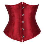 Kelvry Women's Satin Waist Cincher Lace up Boned Bustier Underbust Corset