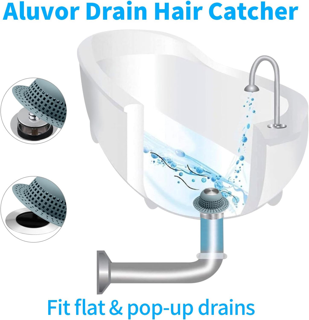 Aluvor Shower Drain Hair Catcher Bathtub Drain Cover Sink Drain Protector