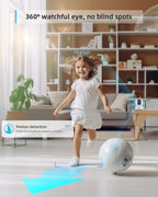 blurams Pet Camera 2K, Indoor Cameras, Dog Camera, 360° Home Security Cameras, Color Night Vision, Motion Tracking, 2-Way Talk, Cloud&SD, APP Control, Compatible with Alexa