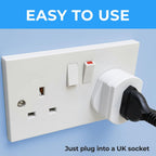 Double Dragon 2-Pack UK Electric Toothbrush & Shaver Plug Adapter | 2-Pin to 3-Pin Bathroom Converter | Supports UK EU Round & US Flat 2-Pin Plugs | 1A Fused | Compatible with Oral-B, Braun, Philips