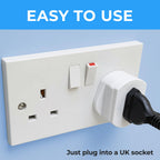 Double Dragon 2-Pack UK Electric Toothbrush & Shaver Plug Adapter | 2-Pin to 3-Pin Bathroom Converter | Supports UK EU Round & US Flat 2-Pin Plugs | 1A Fused | Compatible with Oral-B, Braun, Philips