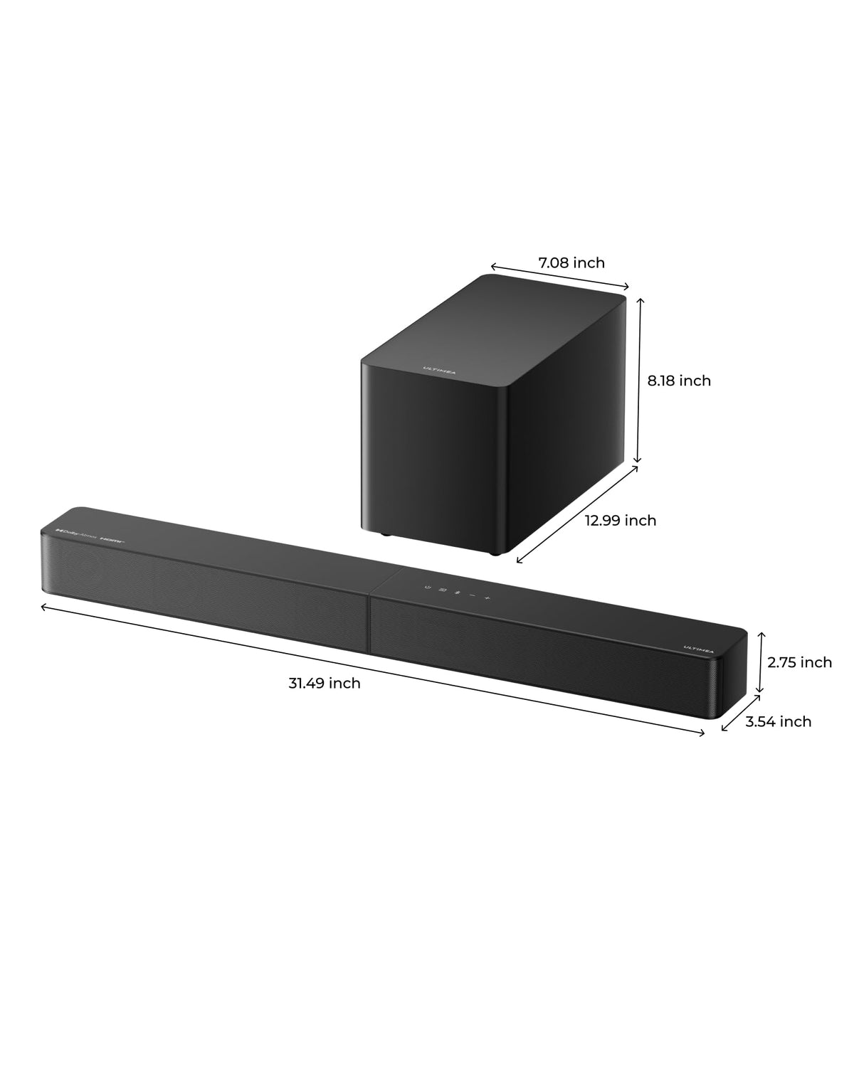 ULTIMEA 2.1ch Soundbar All-in-one, Built-in Subwoofer for TV