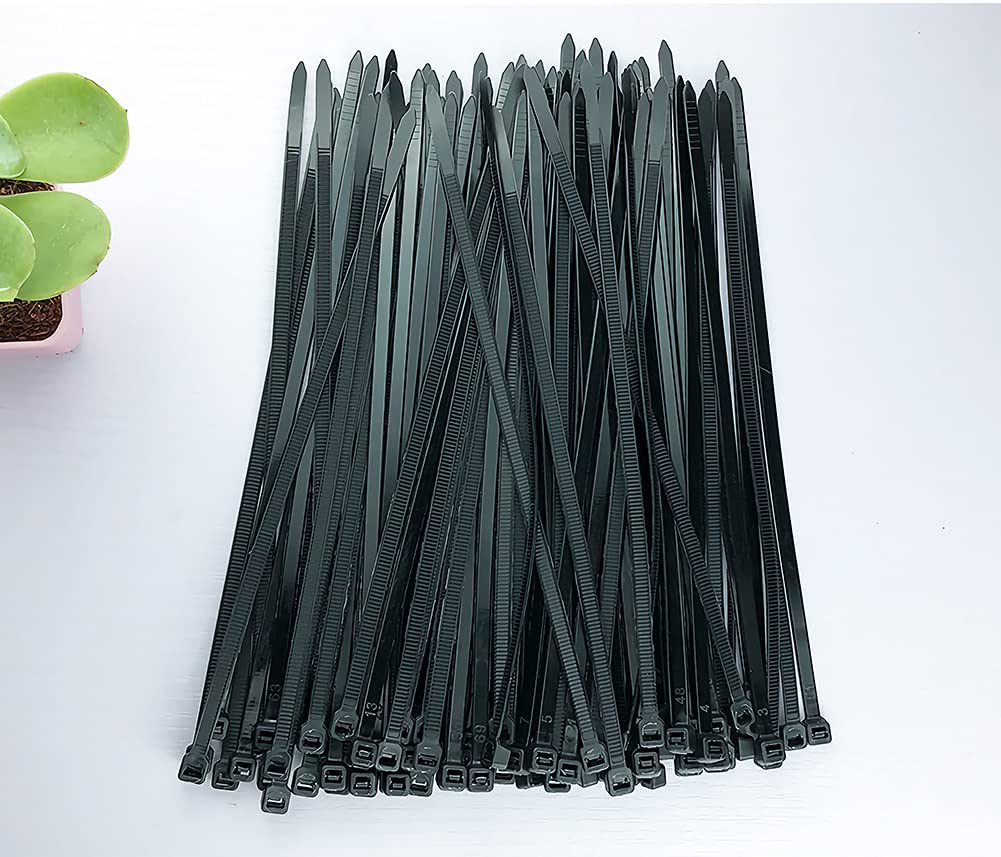 100 Pack Black Plastic Cable Ties 300mm×3.6mm Heavy Duty Strong Nylon Premium Self Locking 12 inch/30 cm Long Zip Tie Wraps