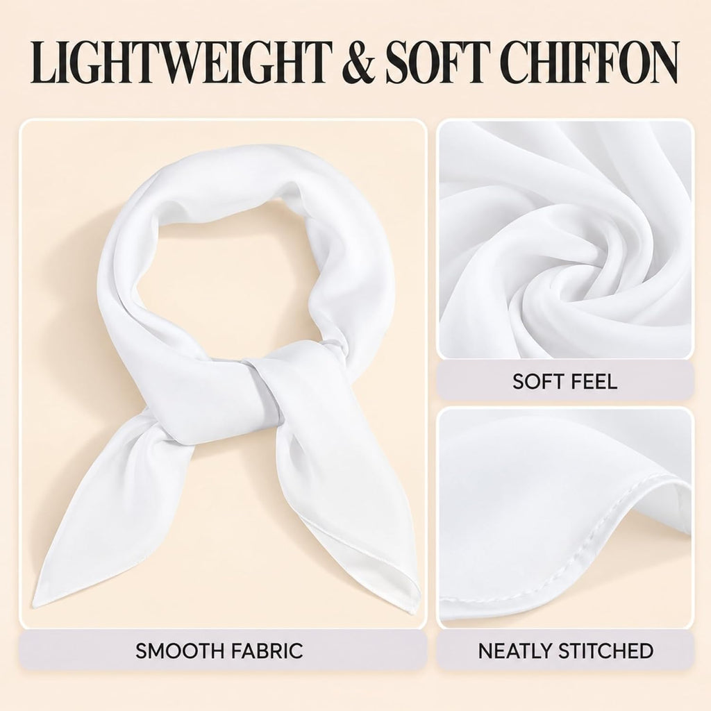 WESTEND CHOICE Square Chiffon Scarves Women's Neck Scarf 50s Retro Bandana