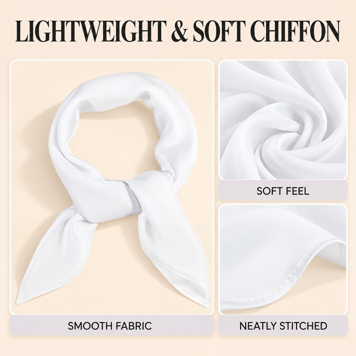 WESTEND CHOICE Square Chiffon Scarves Women's Neck Scarf 50s Retro Bandana