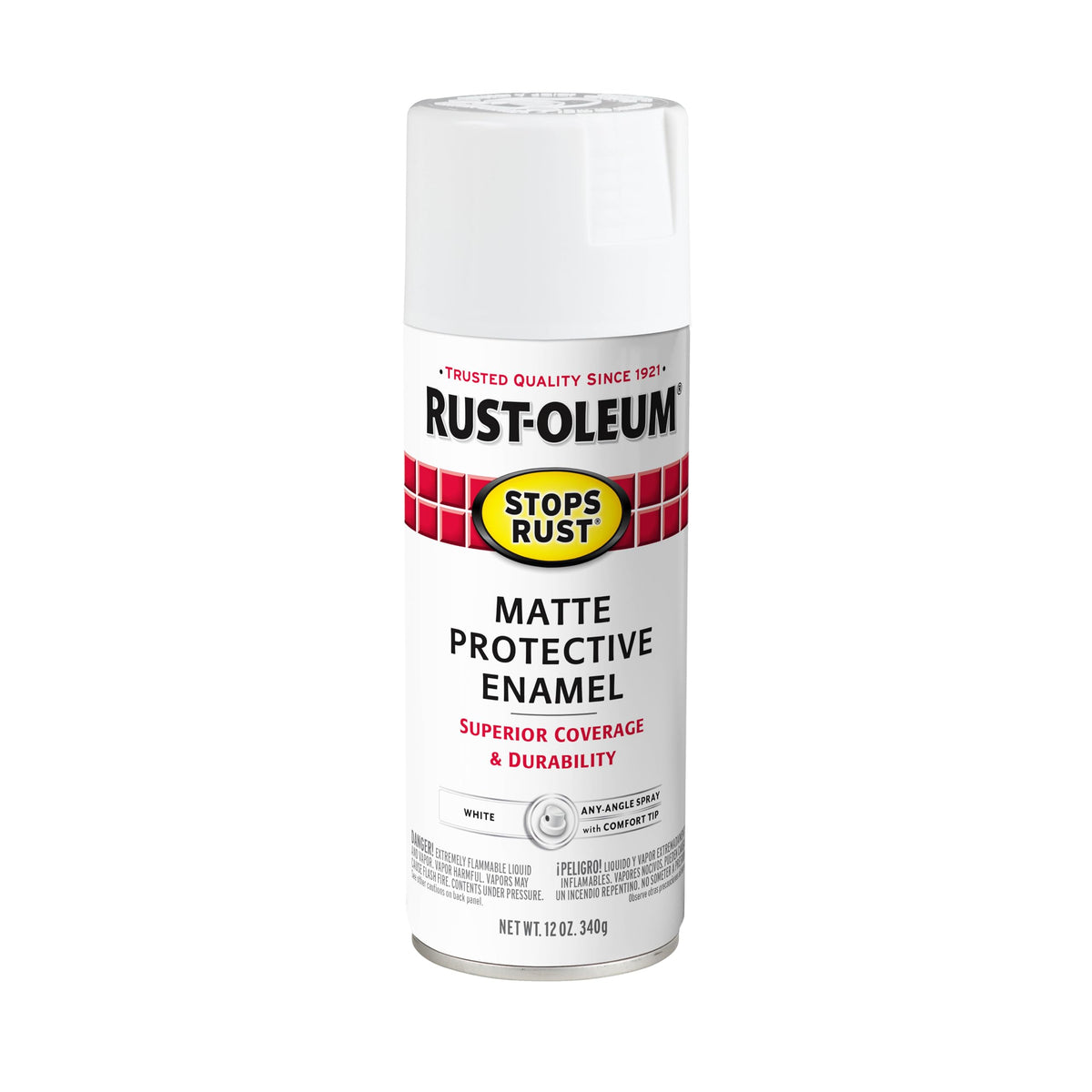 Rust-Oleum 7776830 Stops Rust Spray Paint, 12 oz, Flat Black