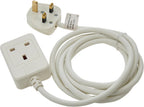 Brennenstuhl Extension Cable for home and office (2m cable for indoor use, with socket 13 A BS) white