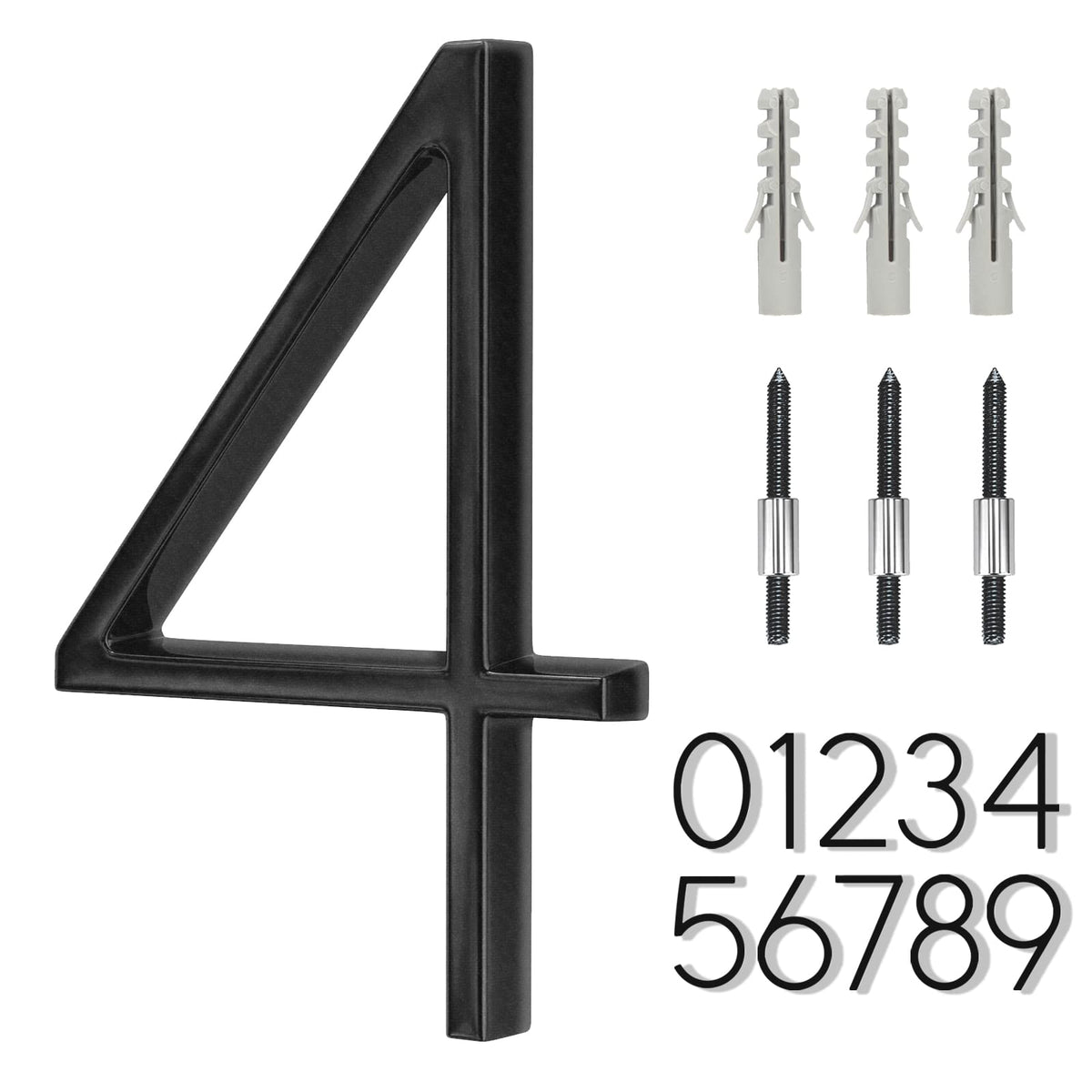 5" Stainless Steel Floating House Number, Metal Modern House Numbers (0)