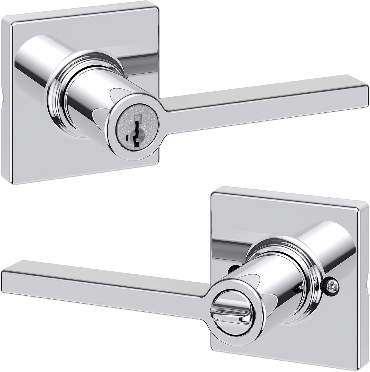 Kwikset Casey Privacy Door Lever with Lock, Matte Black