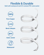 Yauhody CAT 6 Ethernet Cable 10m, Pure Copper High Speed Solid Flat CAT6