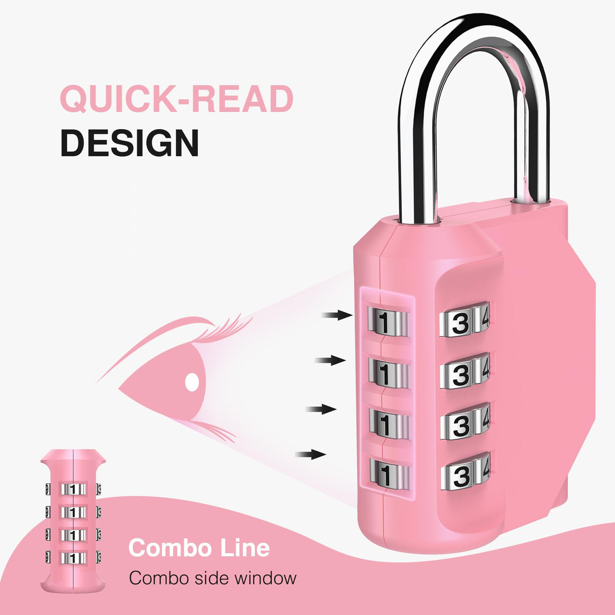 Puroma 2 Combination Lock Locker 4 Digits Combo Padlock Gym Silver & Black