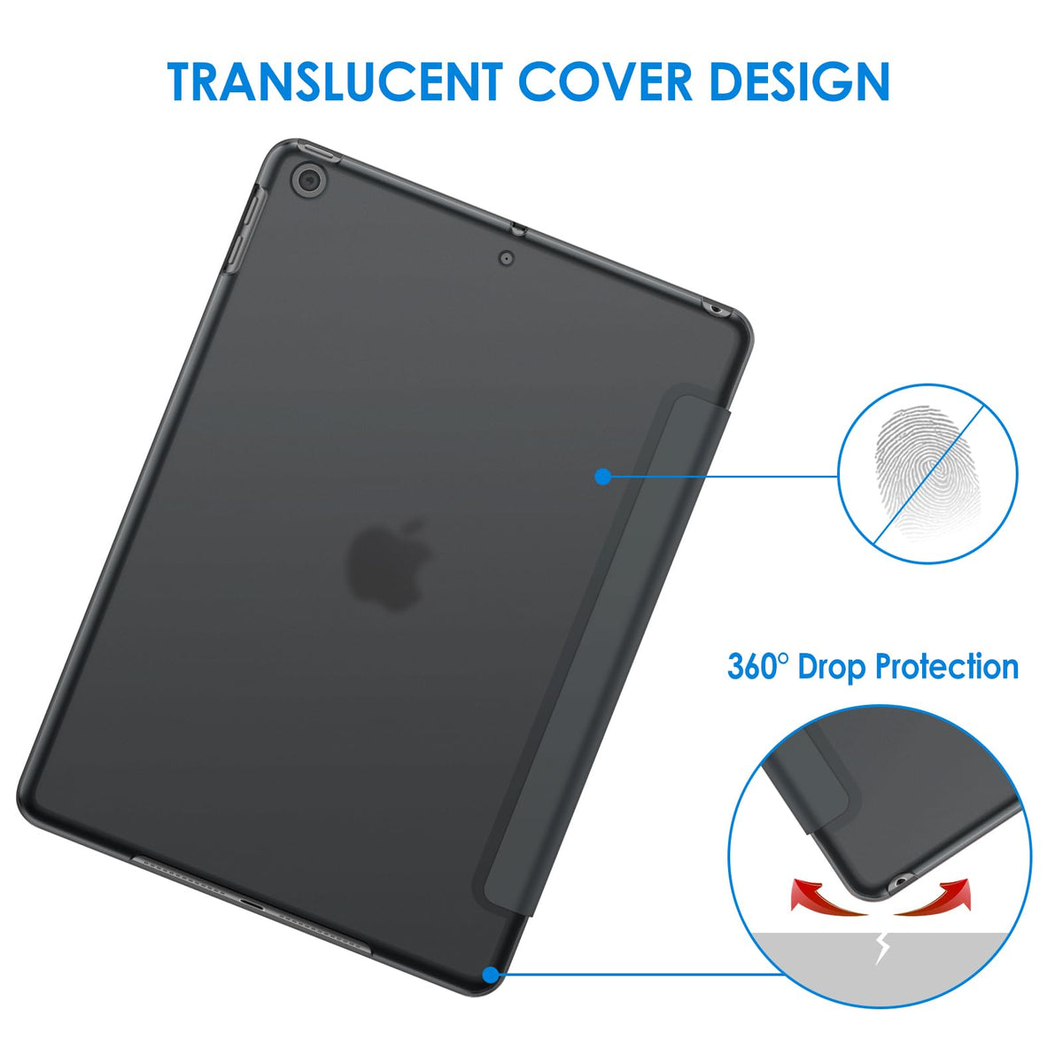 JETech Case for iPad 9th/8th/7th Gen 10.2", Black