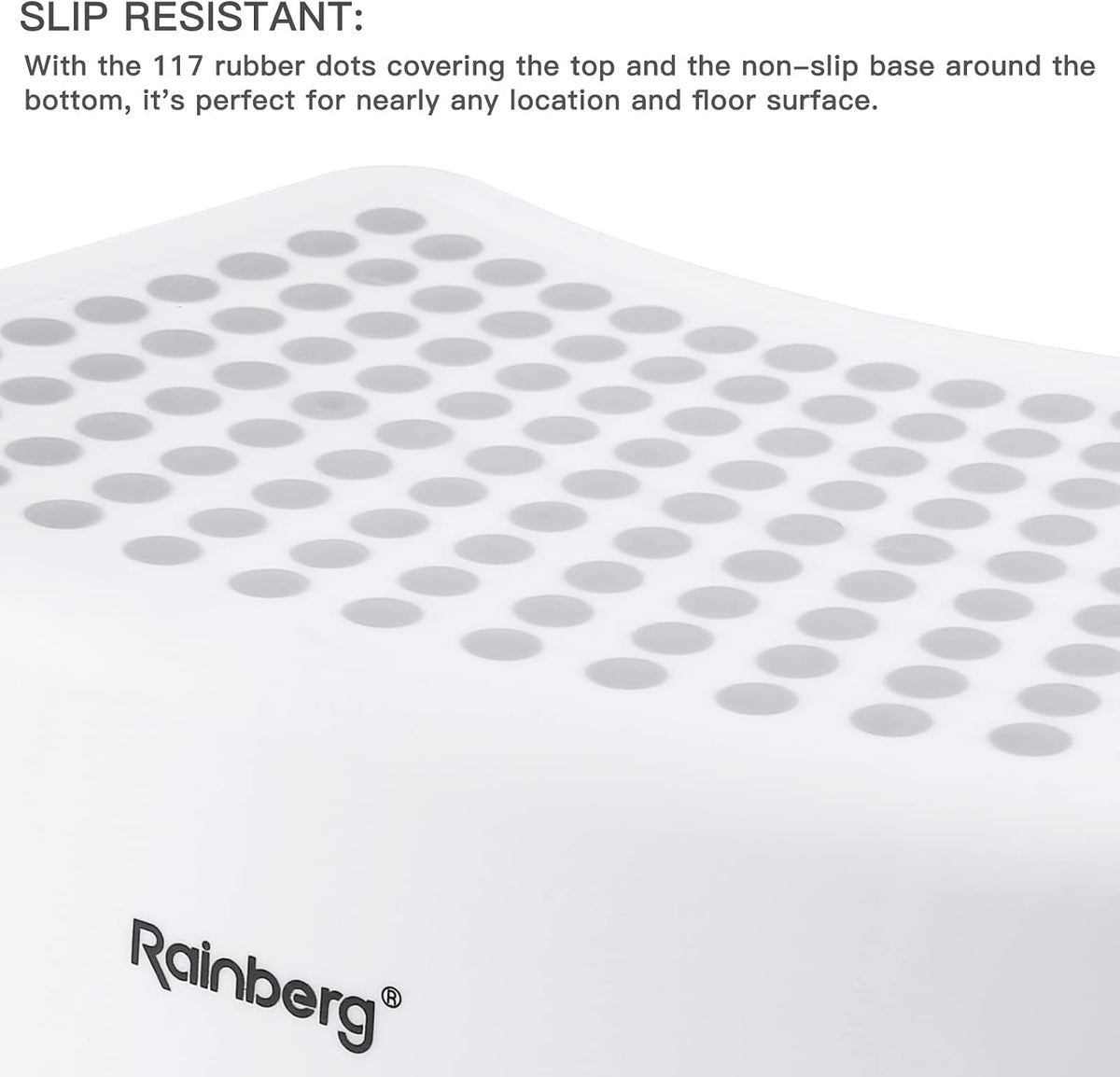 Rainberg Step Stool for Kids, Sturdy Double Step Stool for Toddlers, Anti-Slip Stool, Toddler's Stool for Potty Training and Use in the Kitchen and Bathroom Easy to Clean and Portable (Grey, 1)