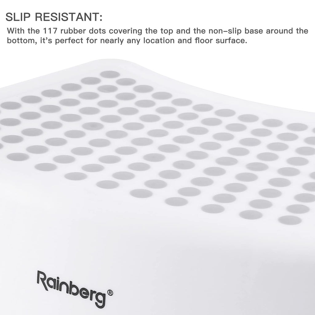 Rainberg Step Stool for Kids, Sturdy Double Step Stool for Toddlers, Anti-Slip Stool, Toddler's Stool for Potty Training and Use in the Kitchen and Bathroom Easy to Clean and Portable (Grey, 1)