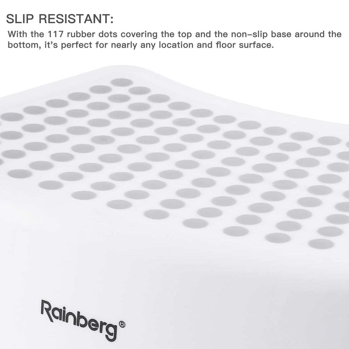 Rainberg Step Stool for Kids, Sturdy Double Step Stool for Toddlers, Anti-Slip Stool, Toddler's Stool for Potty Training and Use in the Kitchen and Bathroom Easy to Clean and Portable (Grey, 1)