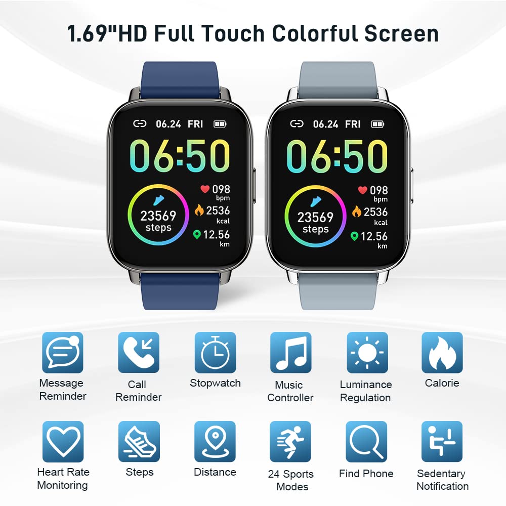 Motast Smart Watch, Fitness Tracker 1.69'' HD for Men Women