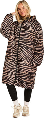 OHS Adults Drying Robe, Water-Resistant Changing Robe Gifts for Women Comfy Sherpa Privacy Robes for Women Men, Stay Dry Jacket Swimming Camping Drying Robes - S/M, L/XL
