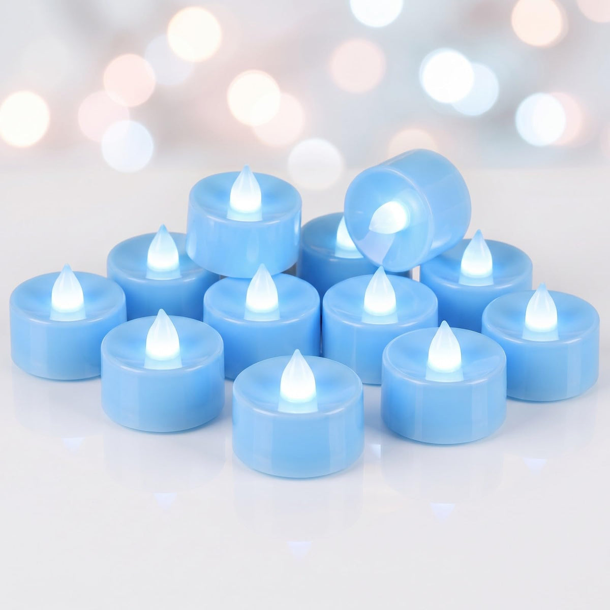 Homemory 50-Pack Black Flameless Battery Tealight Candles, 200+ Hours
